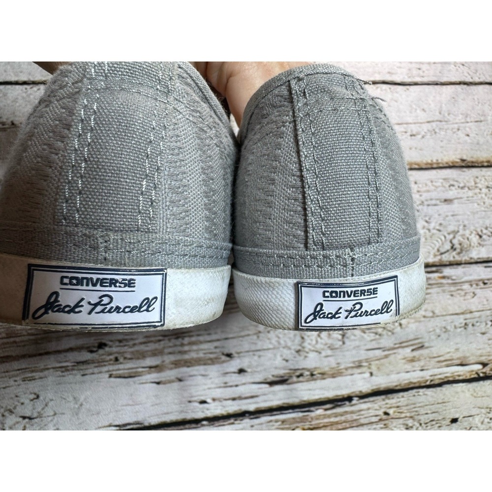 Converse Jack Purcell Grey Mens 7 Womens 9 Low Top Sneakers - Picture 2 of 6